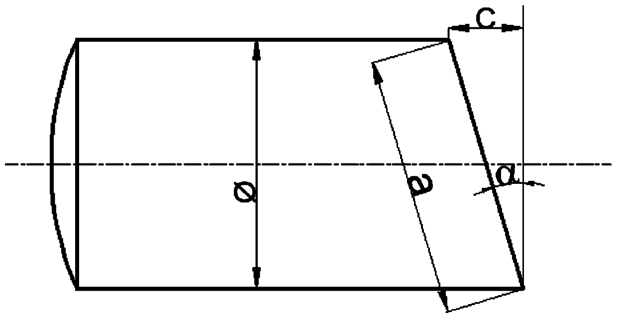 Cylindrical part slope angle measuring method and angle measuring device thereof