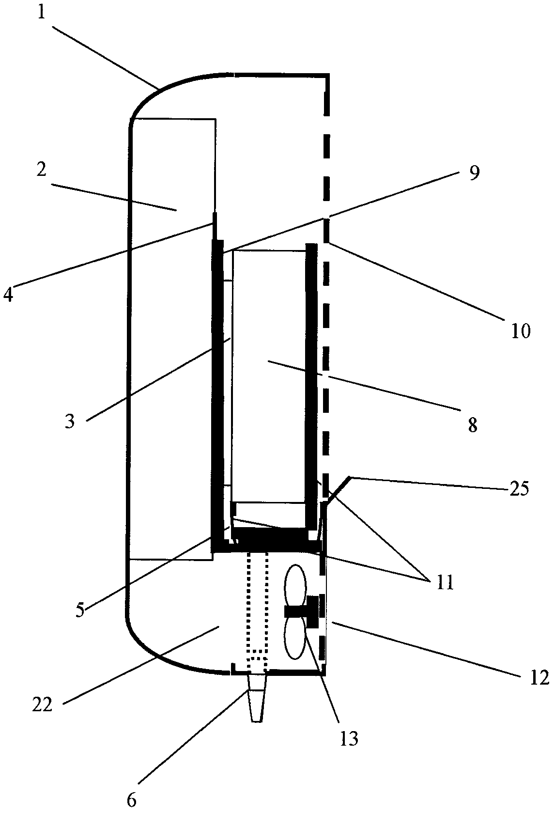 Sealed structure of mini-type electronic dehumidifying and cooling machine