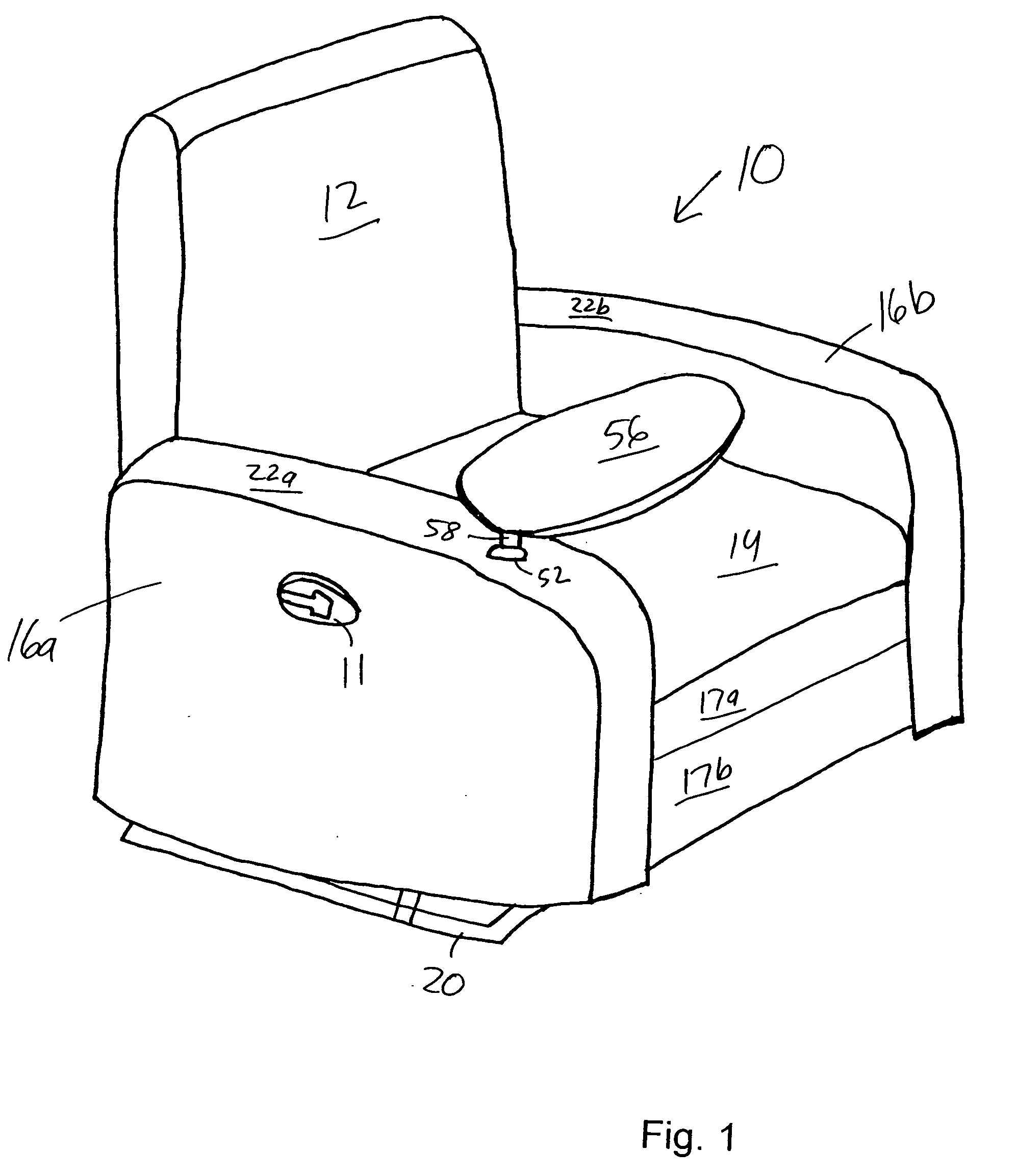 Self-leveling tablet mechanism for a chair