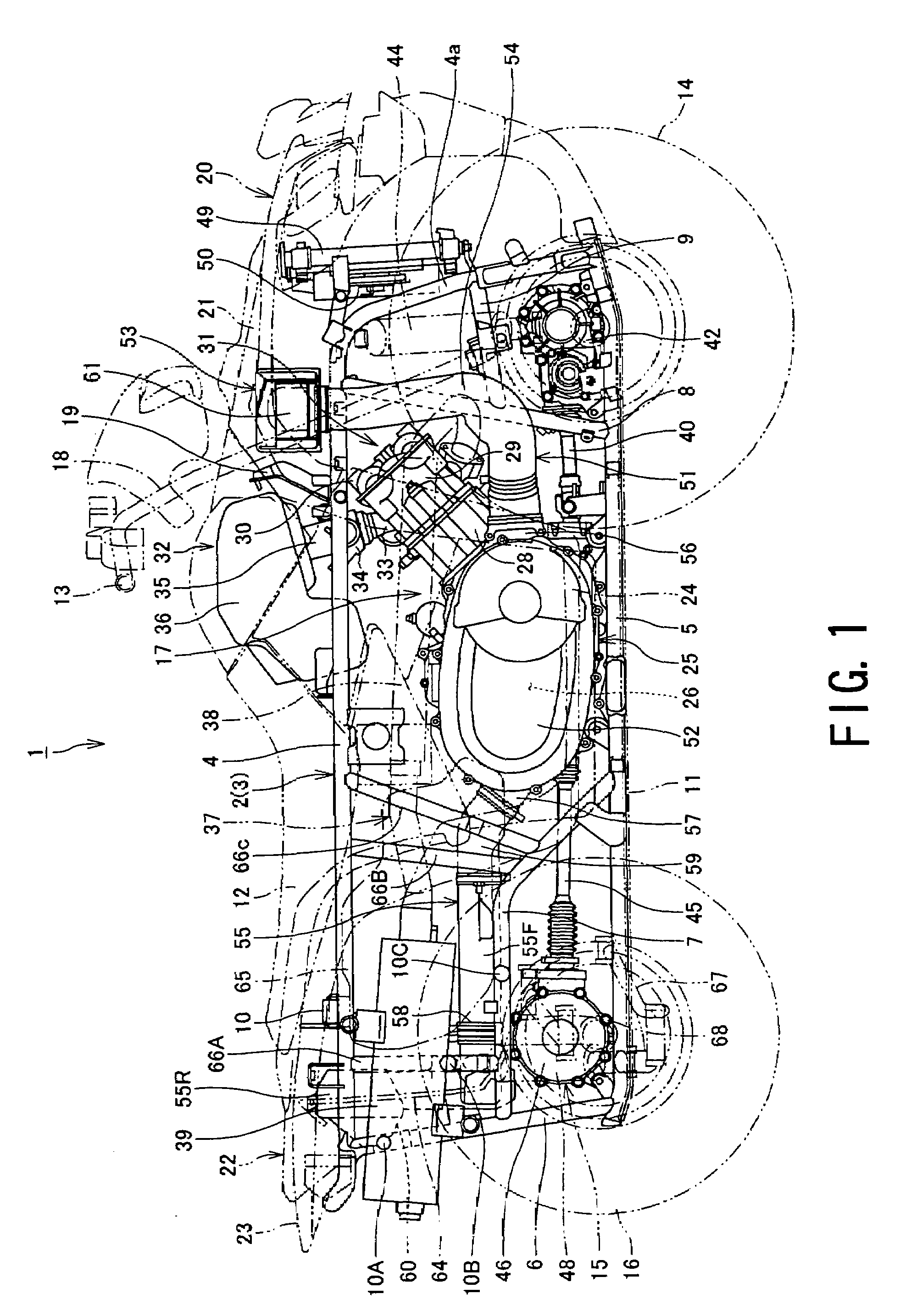 Rear structure of all terrain vehicle