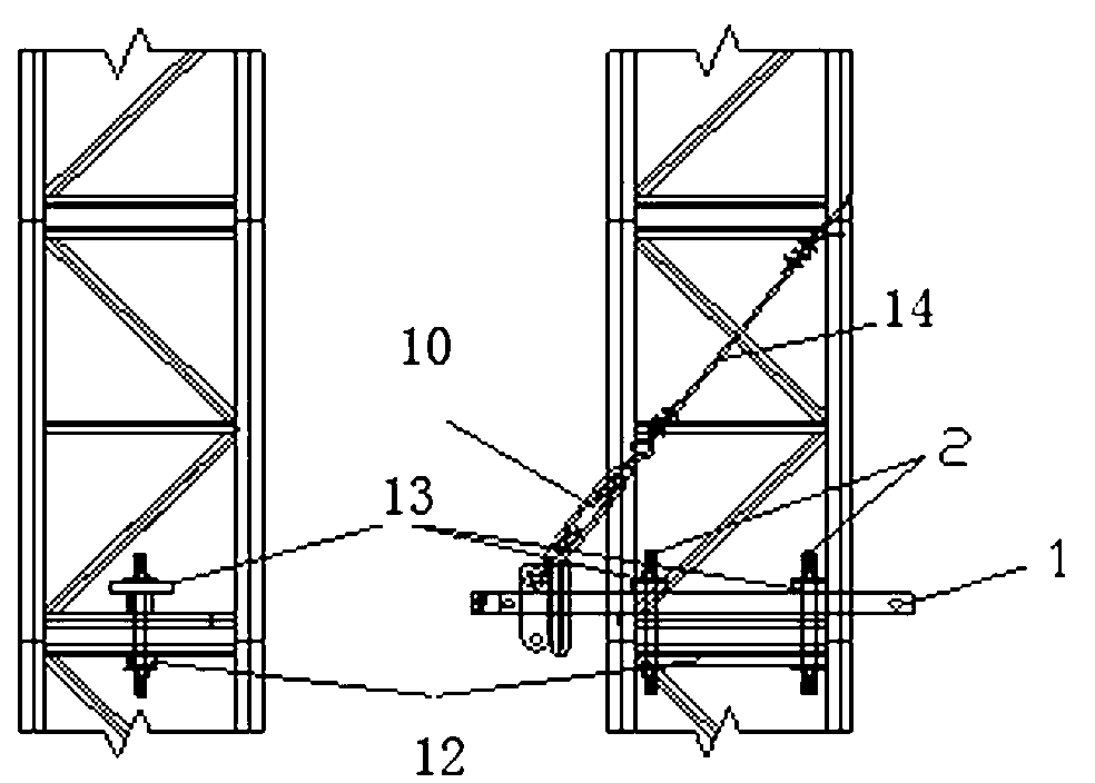 Hollow facade pulley guide attached-type lifting scaffold