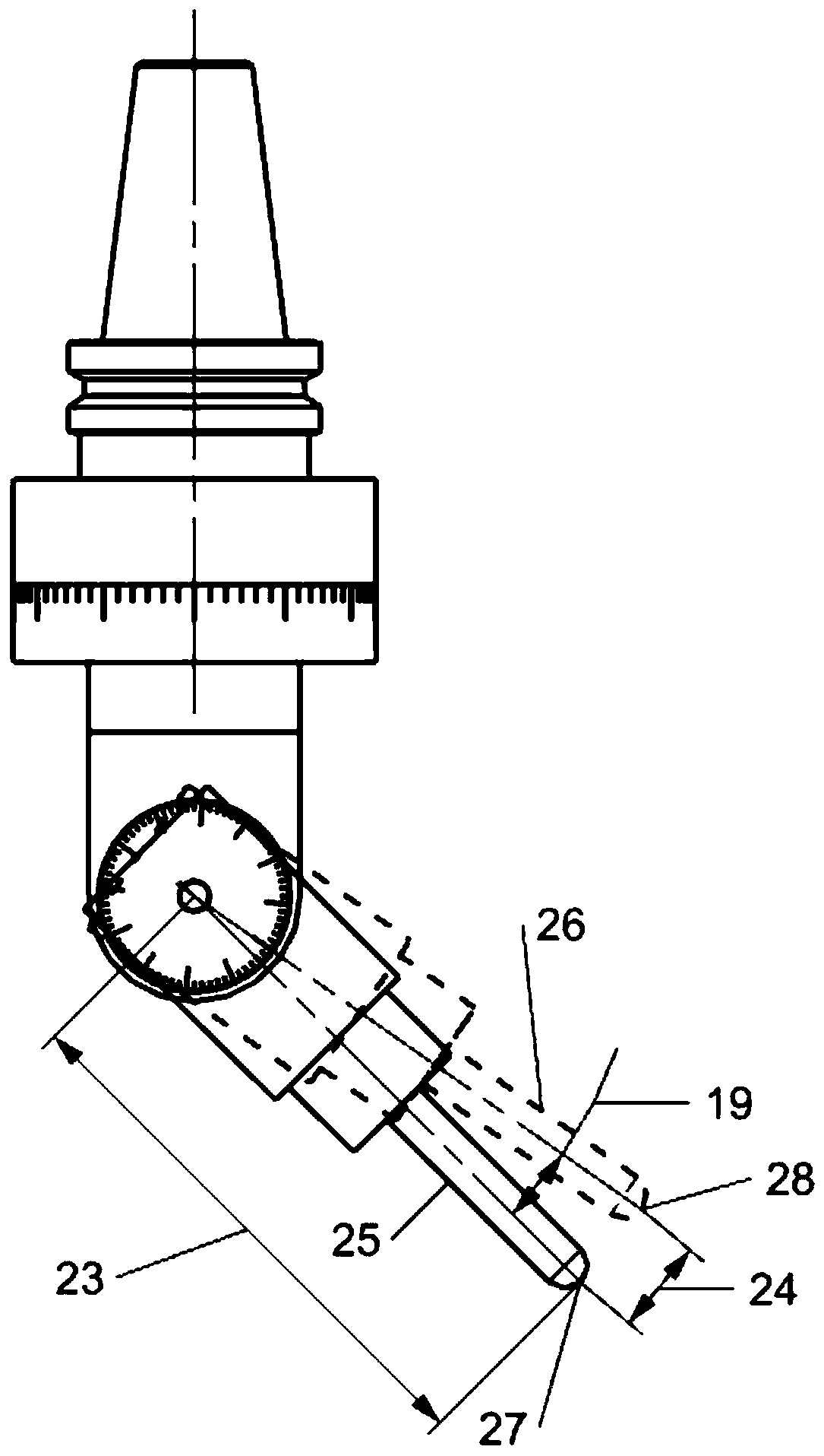 Using method for universal angle milling head