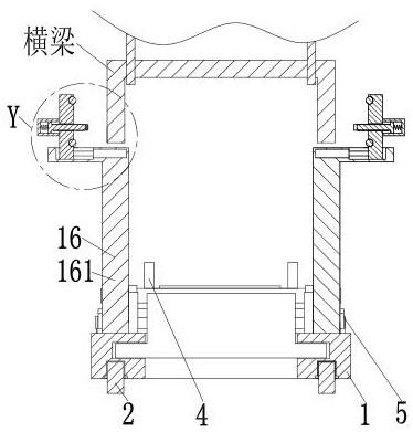 A beam guide installation device for a steel structure gravel workshop