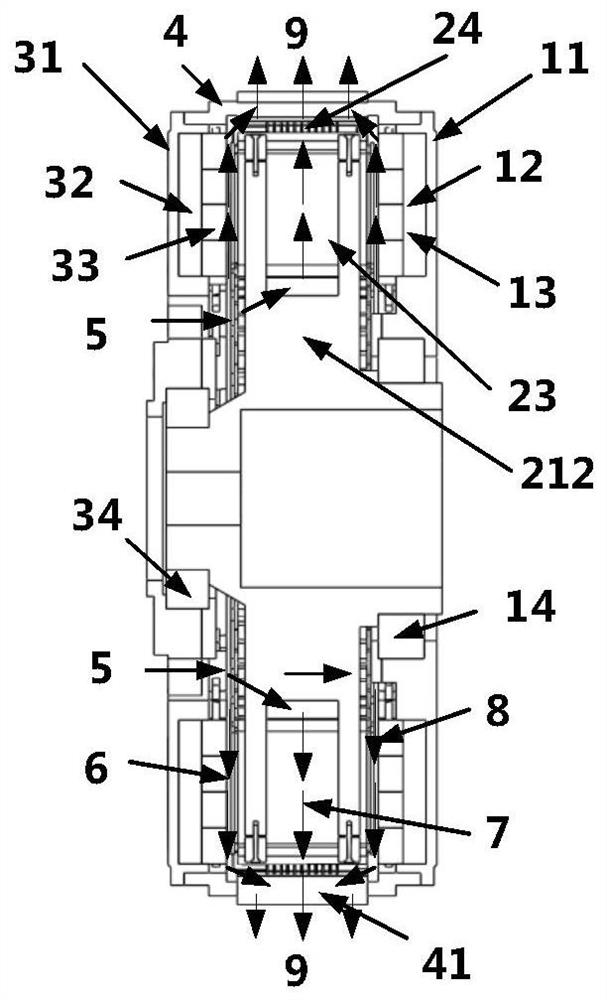 Integrated air-cooled axial flux motor