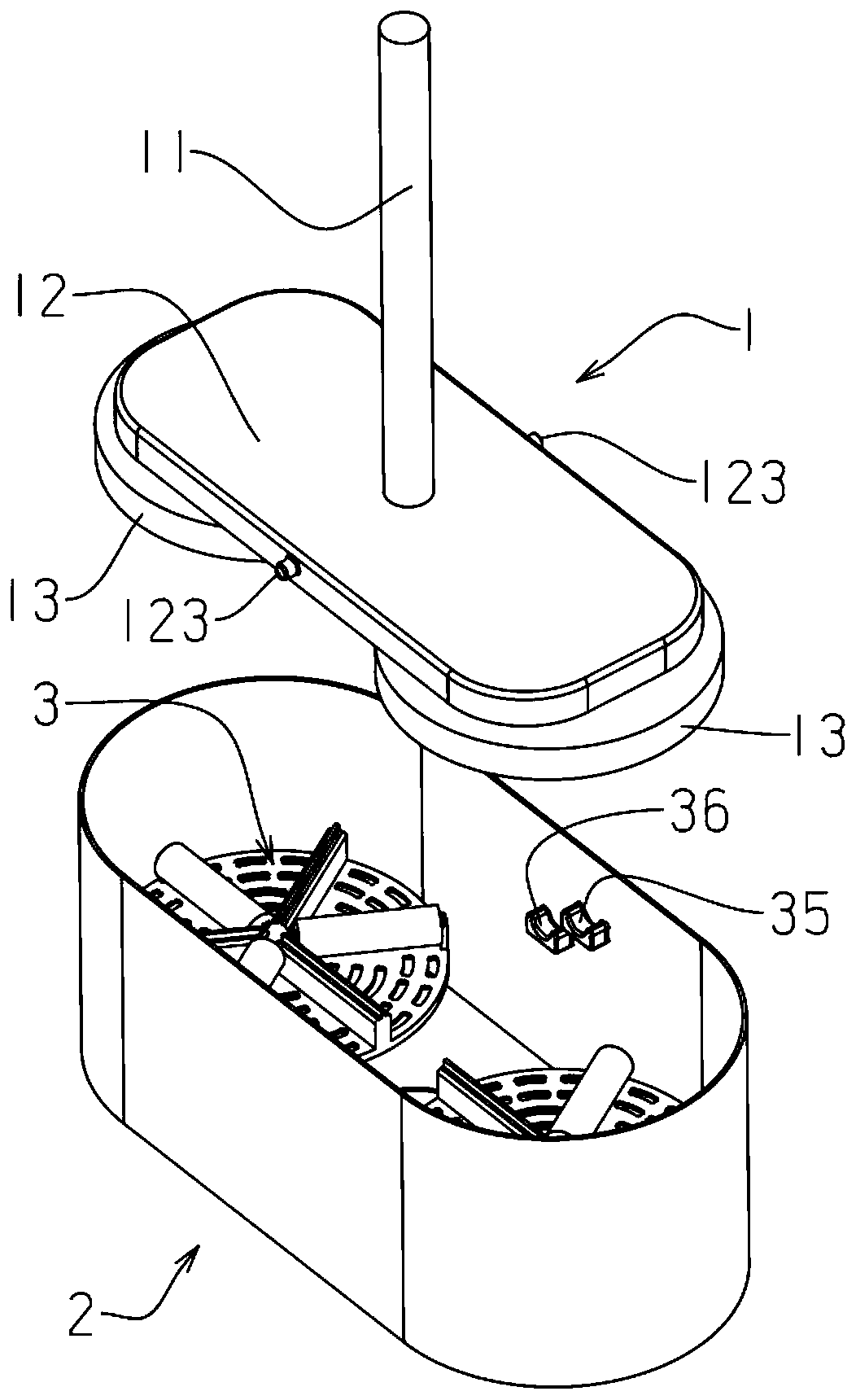 Rotary dewatering and cleaning tool for electric mop