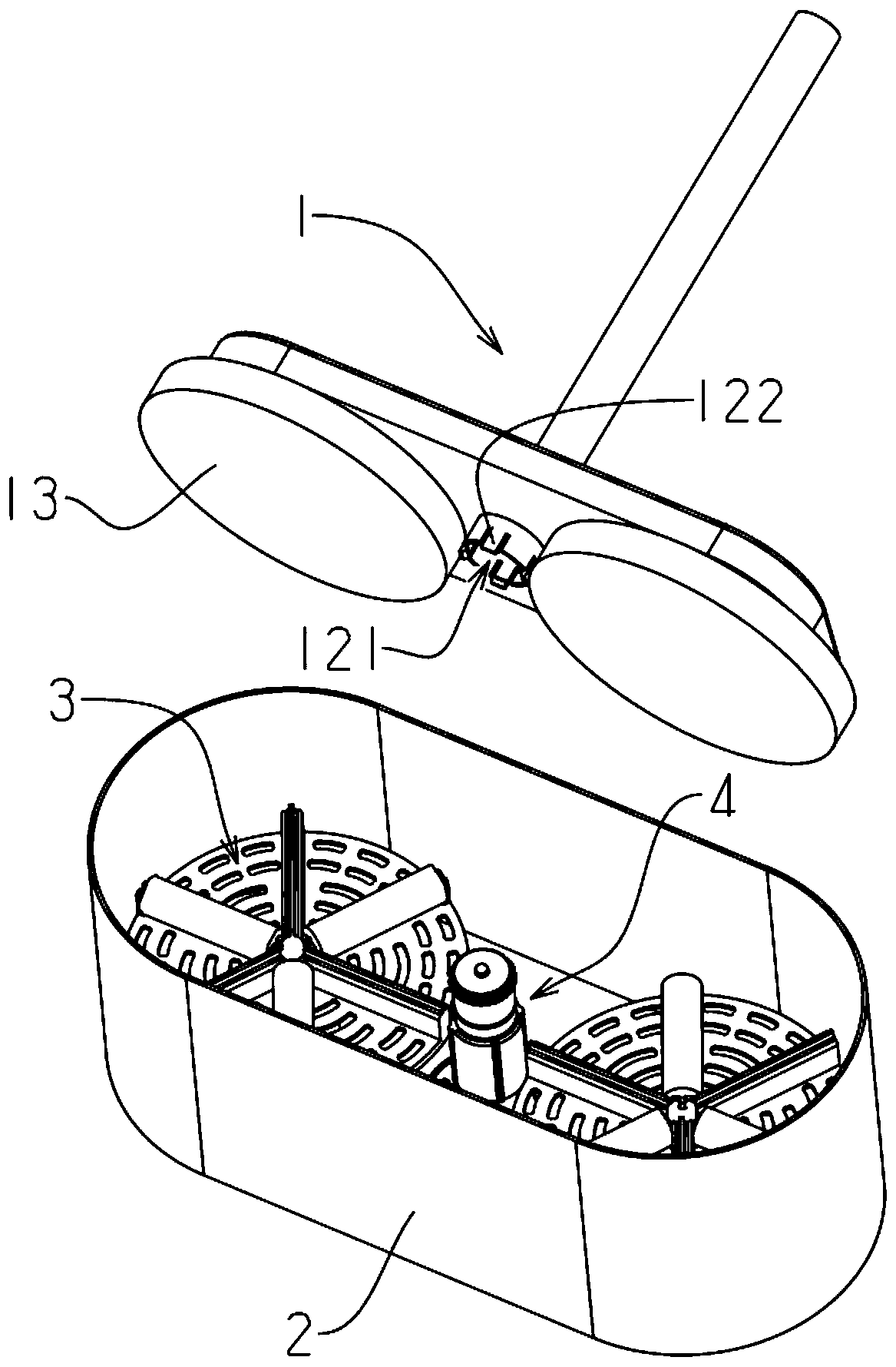 Rotary dewatering and cleaning tool for electric mop