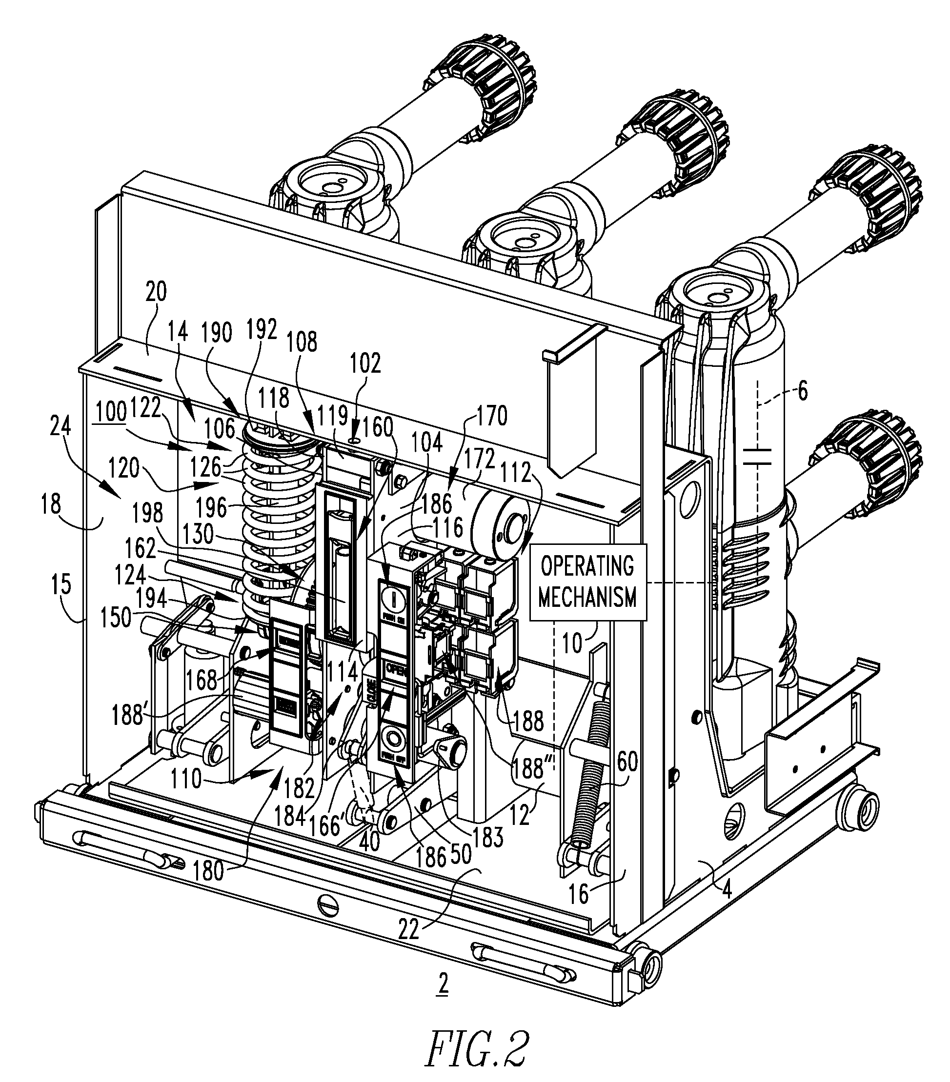 Electrical switching apparatus and stored energy assembly therefor