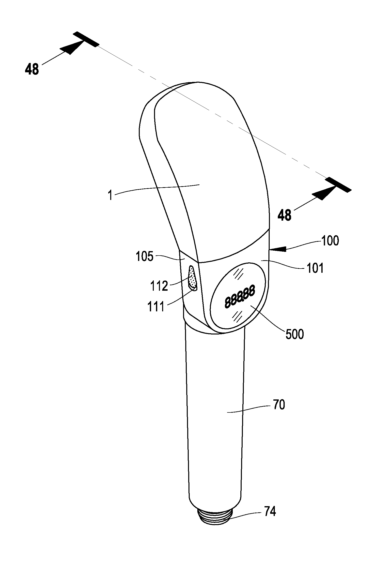 Warning device dedicated for replacing aged-filter in a handheld showerhead