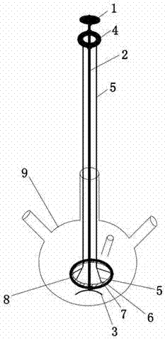 Cleaning brush for four-necked flasks for emulsion synthesis