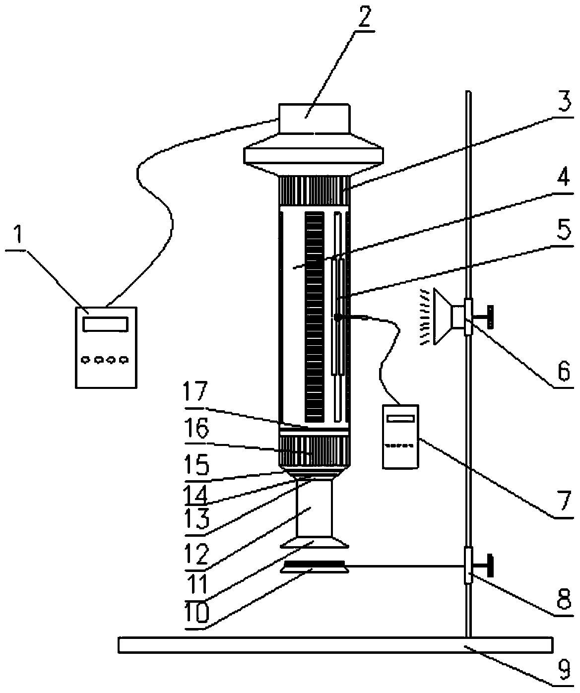 A pollen suspension velocity measuring device