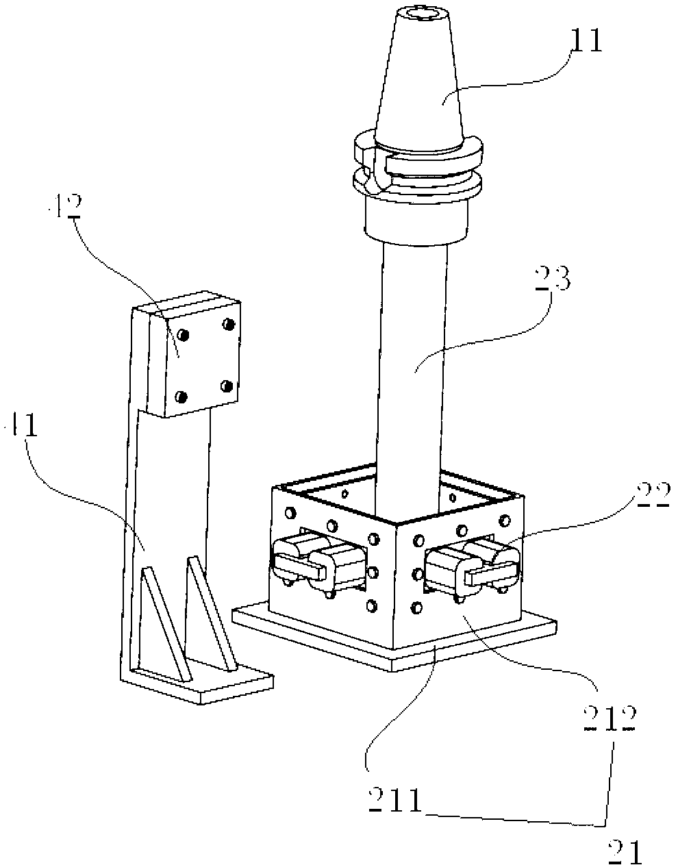 Non-contact detecting system of running dynamic stiffness of machine tool spindle