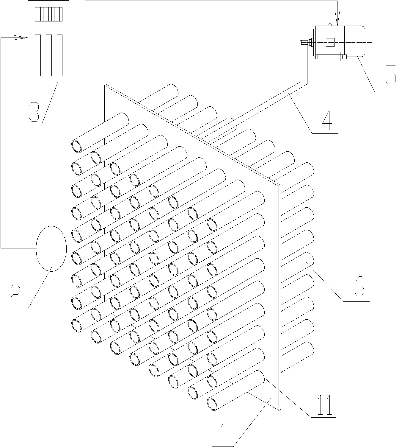 Surface ash clearing device of pipe heat exchanger