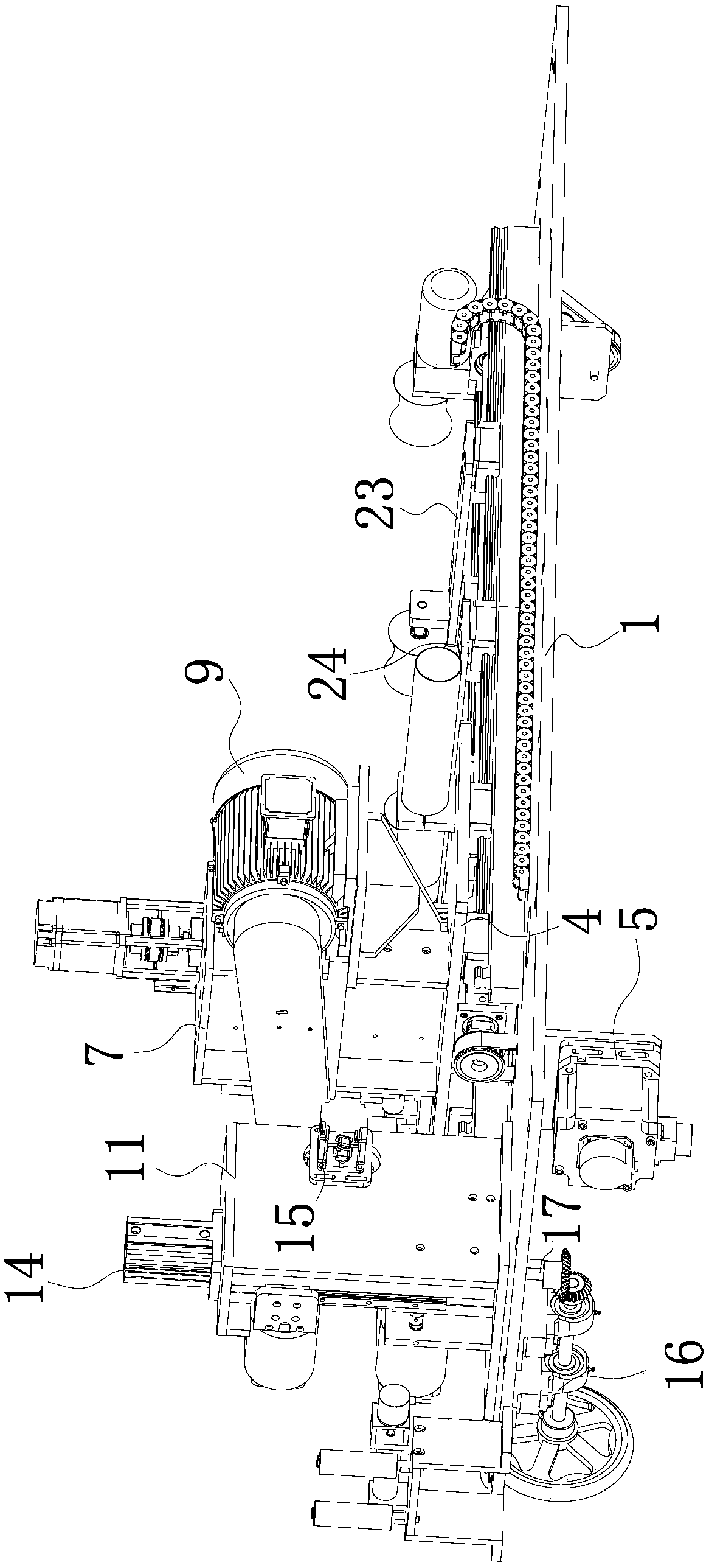 Automobile sealing strip follow-up sawing machine