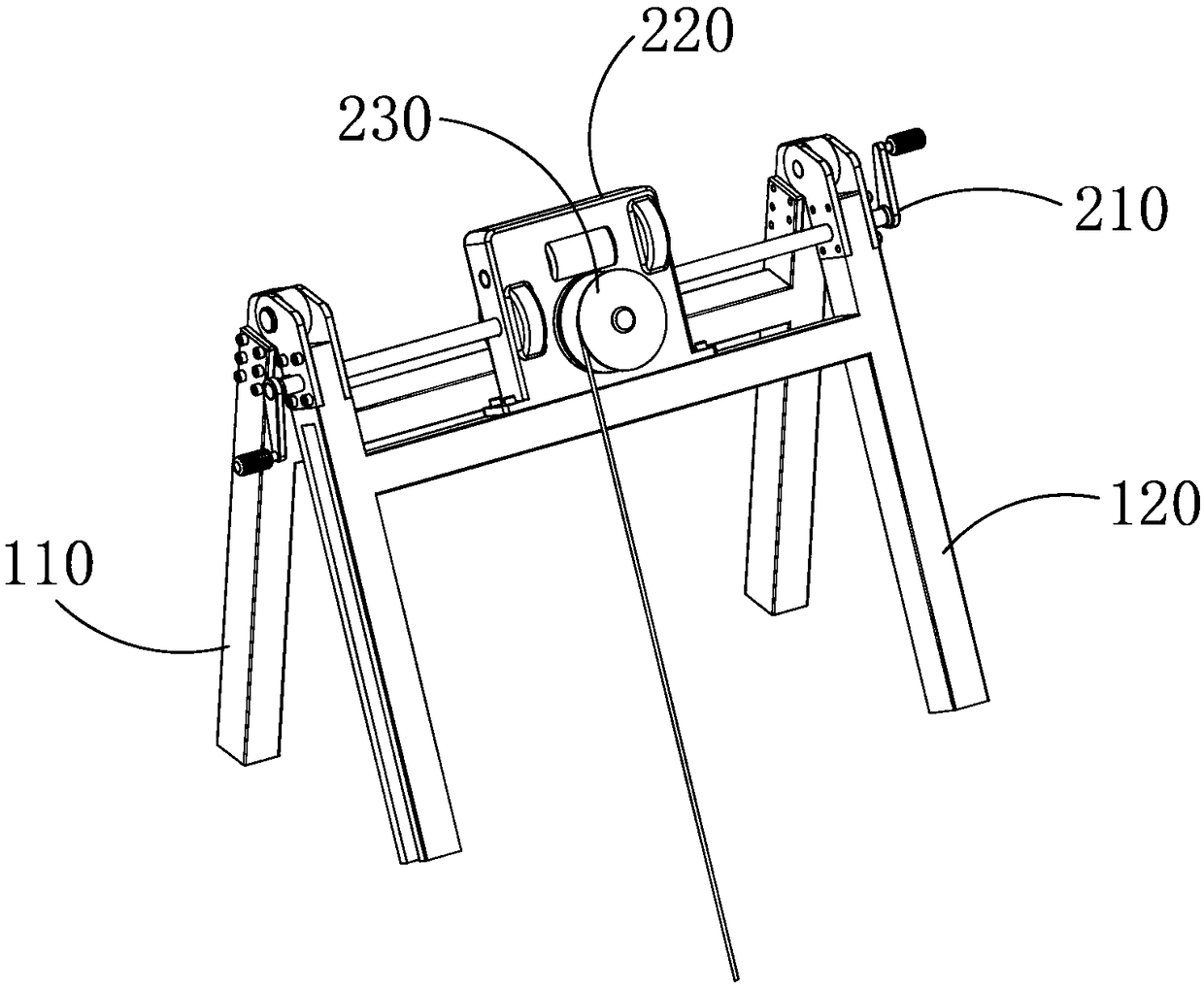 Manual lifting type trestle ladder for mounting air conditioners, ceiling lamps and other electric appliances