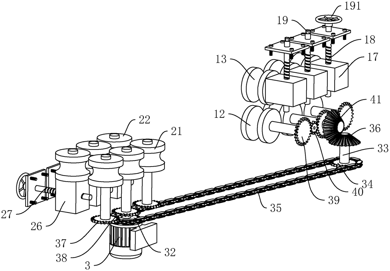 Two-way straightening machine driven by single power source