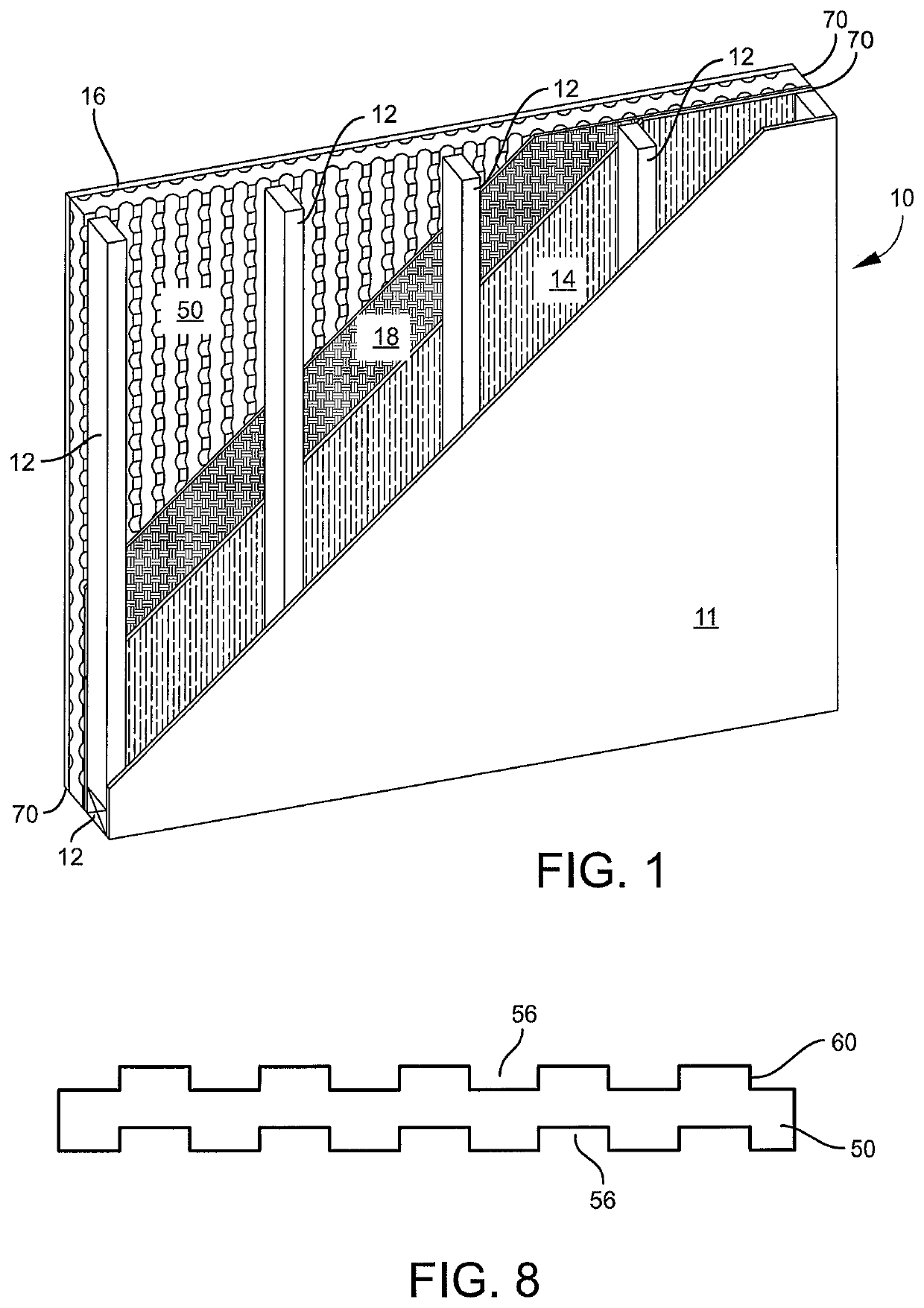 Ventilated and draining foam insulation panel for building construction