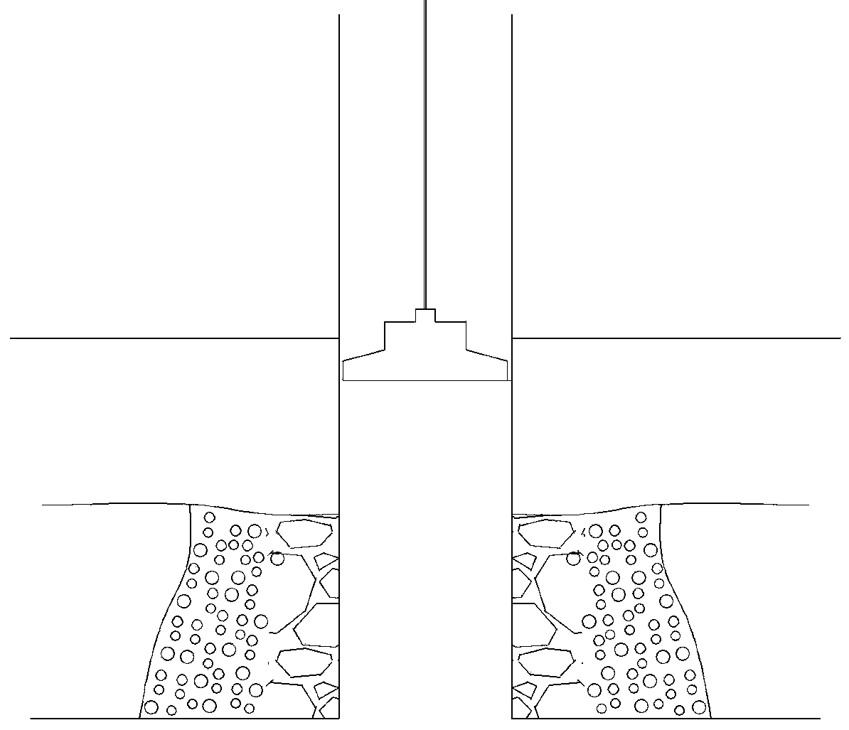 Pile foundation construction method penetrating all-filled type cave