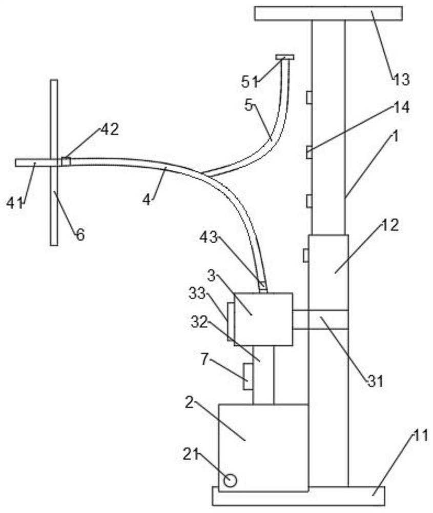 Chest drainage nursing device for thoracic surgery department