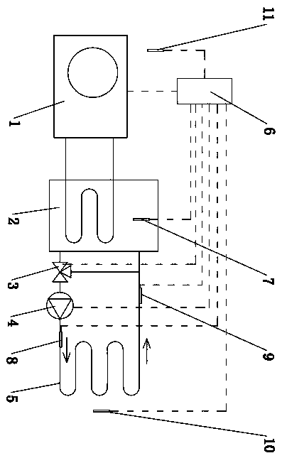 Energy saving control method for constant temperature water supply and fixed frequency heat pump hot water heating system