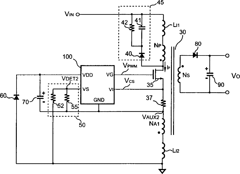 One-time side control switching power regulator