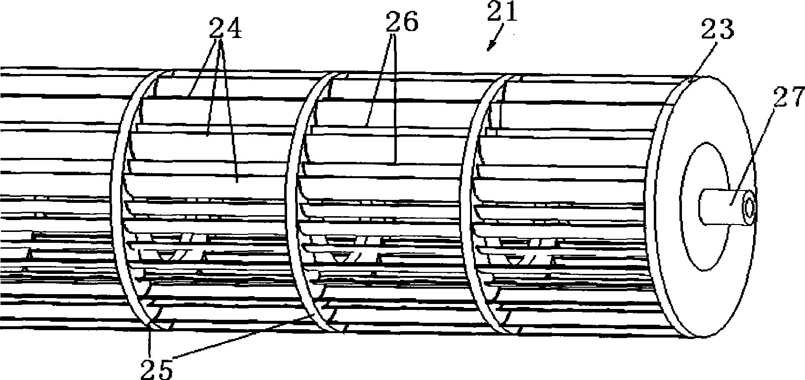 Cross flow wind wheel