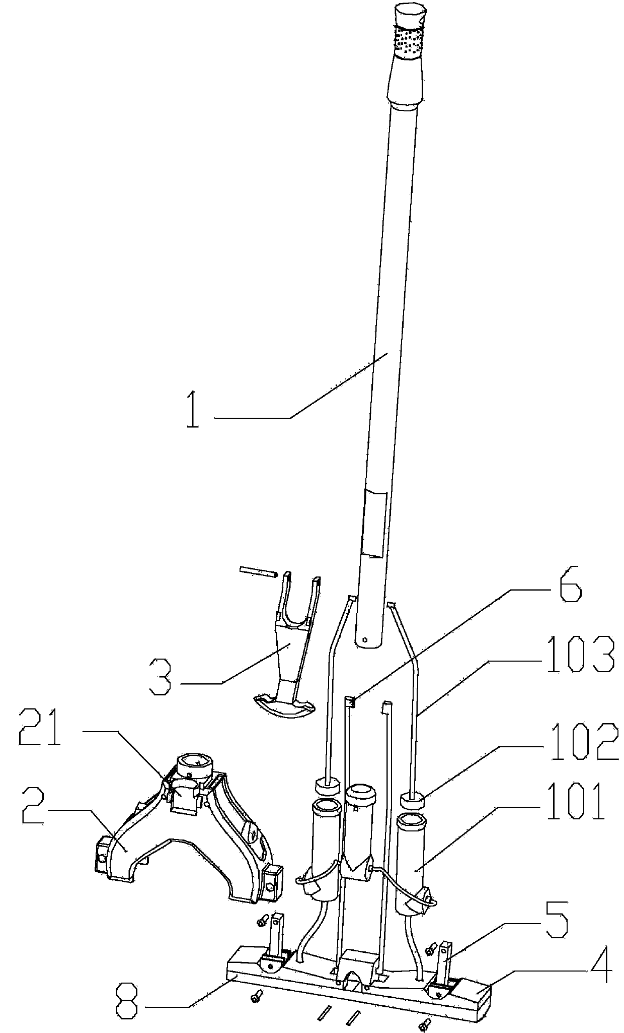 Water-saving mop based on medium flow and pressure principle and application method thereof