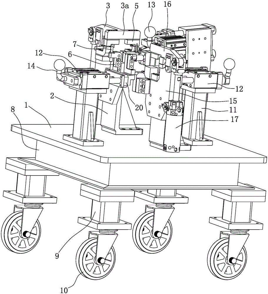 Clamp for welding automobile steering column installation support assembly