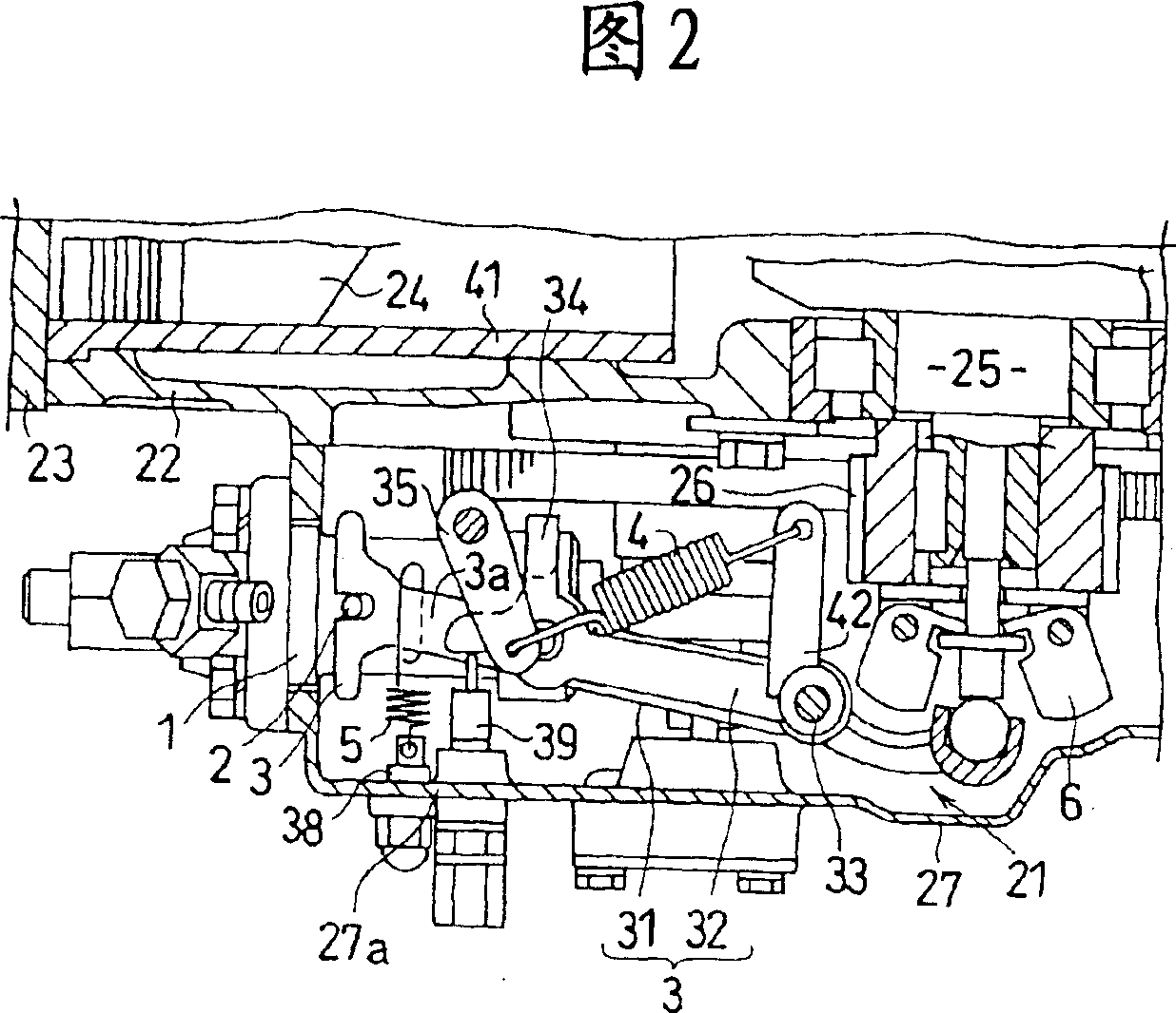 Centrifugal governor for transverse diesel motor