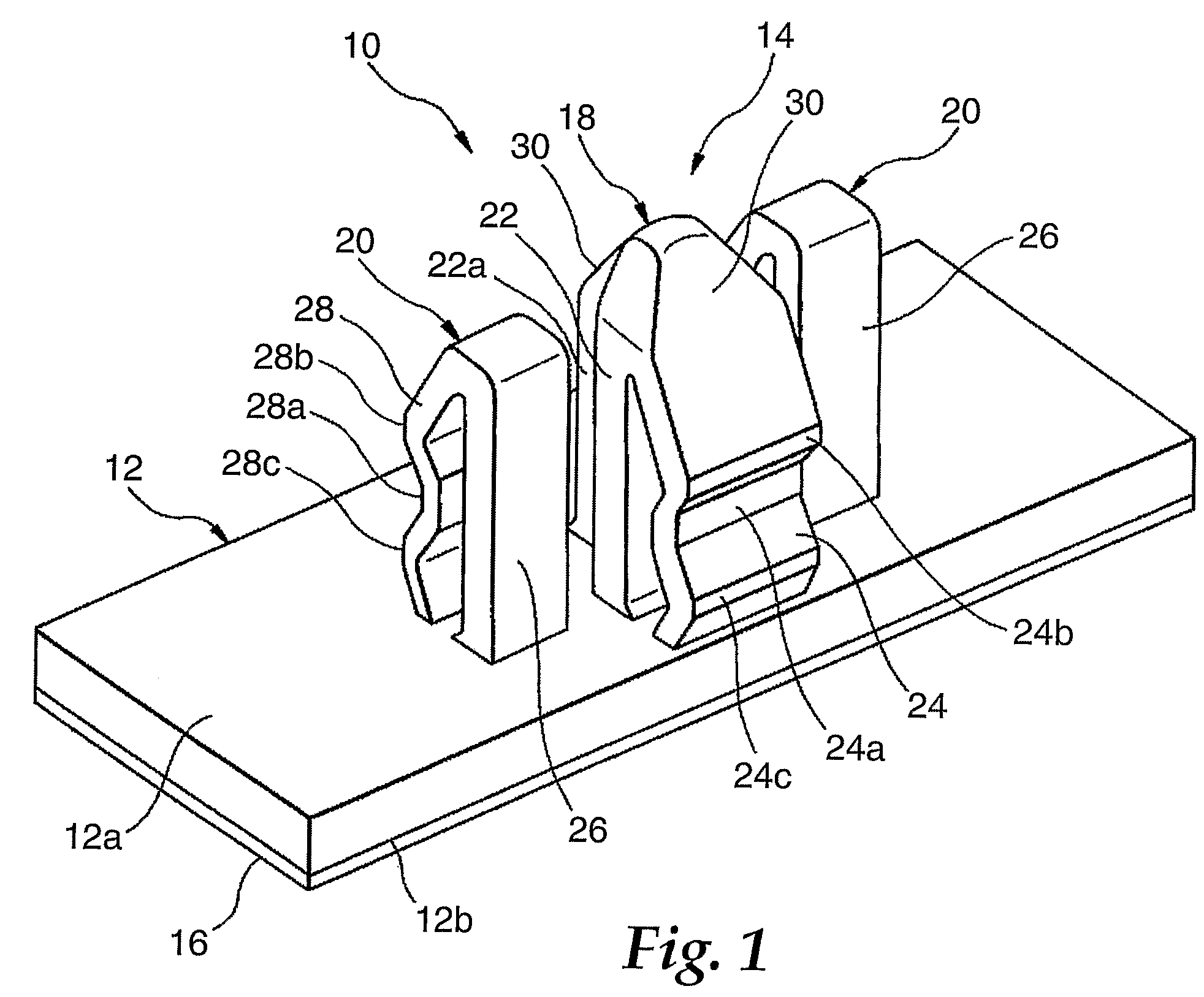 Three legs clip for windshield (article support)