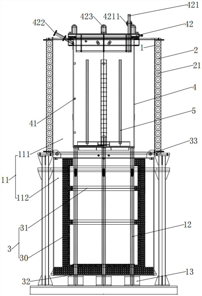 Split type constant magnetic thermal circulation pit furnace