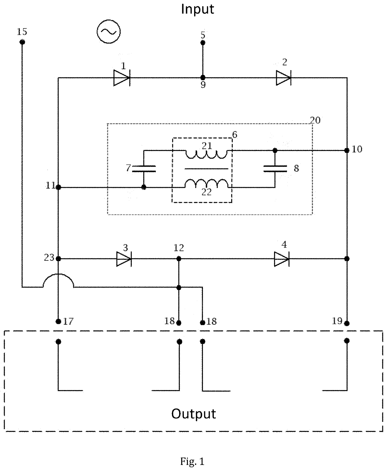 Converter with oscillator and a system of converter with oscillator coupled with a load