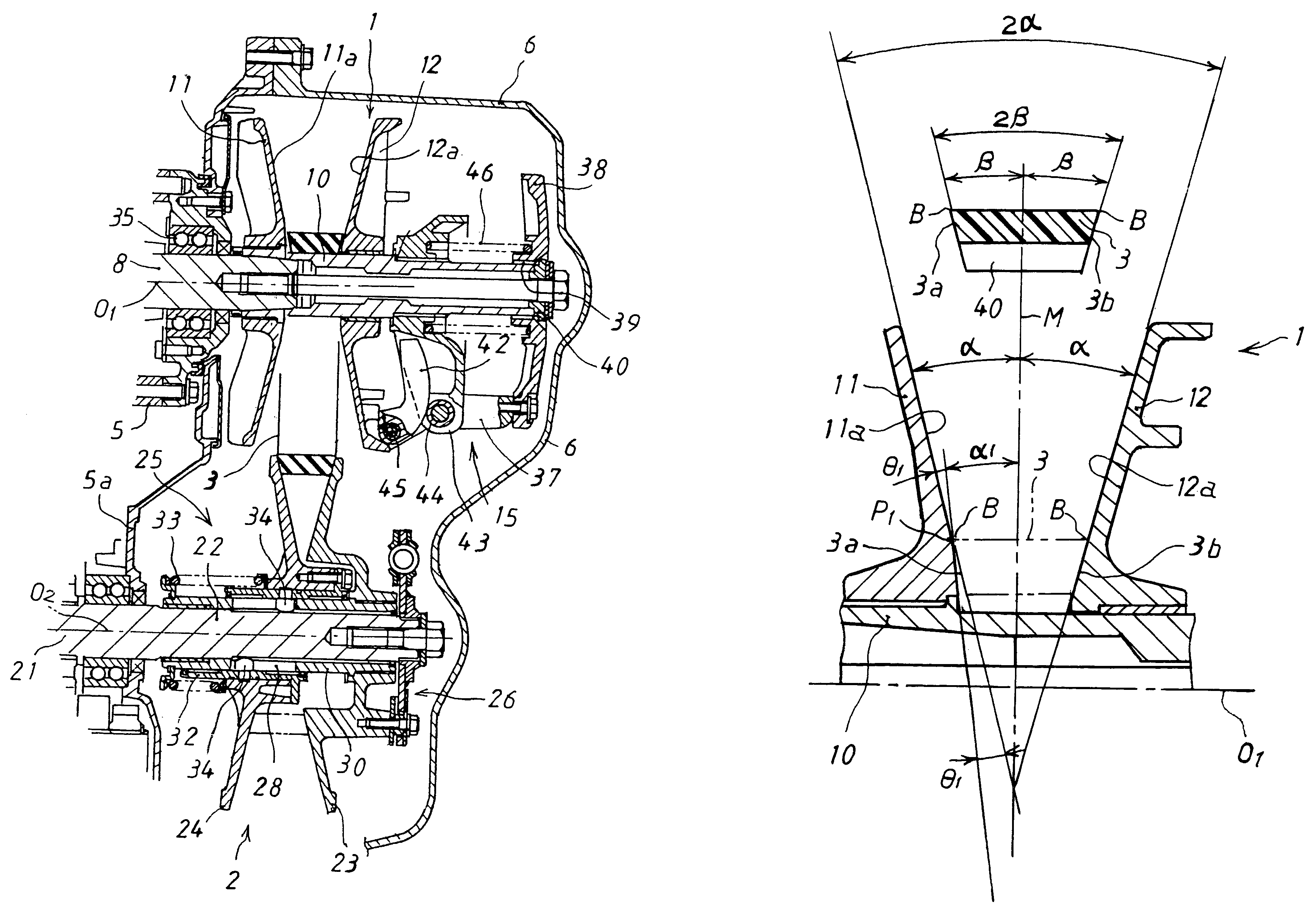 Automatic V-belt transmission