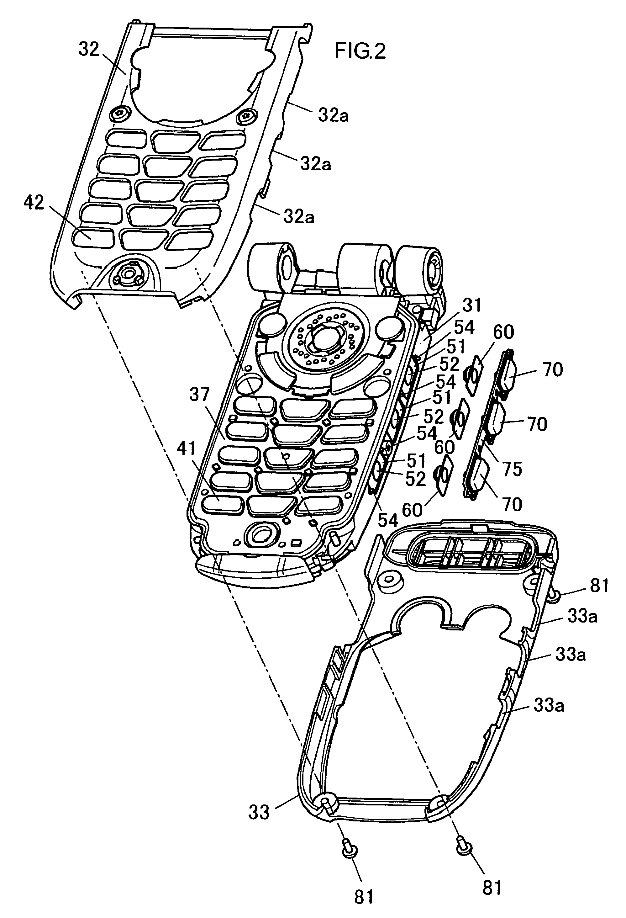 Waterproof structure of push button switch