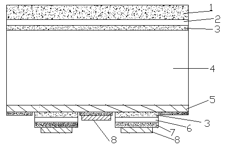 Back contact heterojunction solar battery based on P-type silicon slice