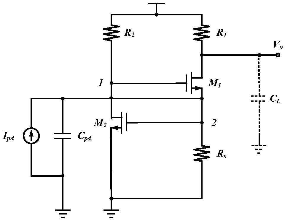 Broadband active feedback transimpedance amplifier for low voltage operation