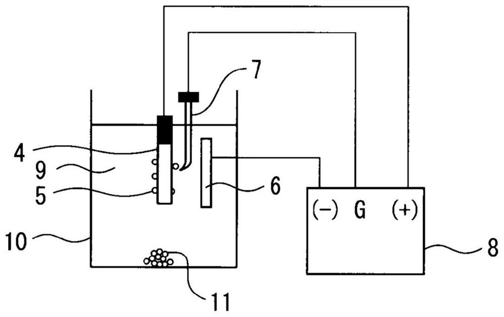 Device for electrolytic etching and method for extracting metal compound particles