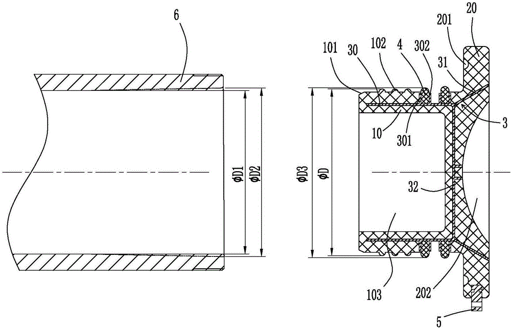 Composite structure sealing plug for pipe