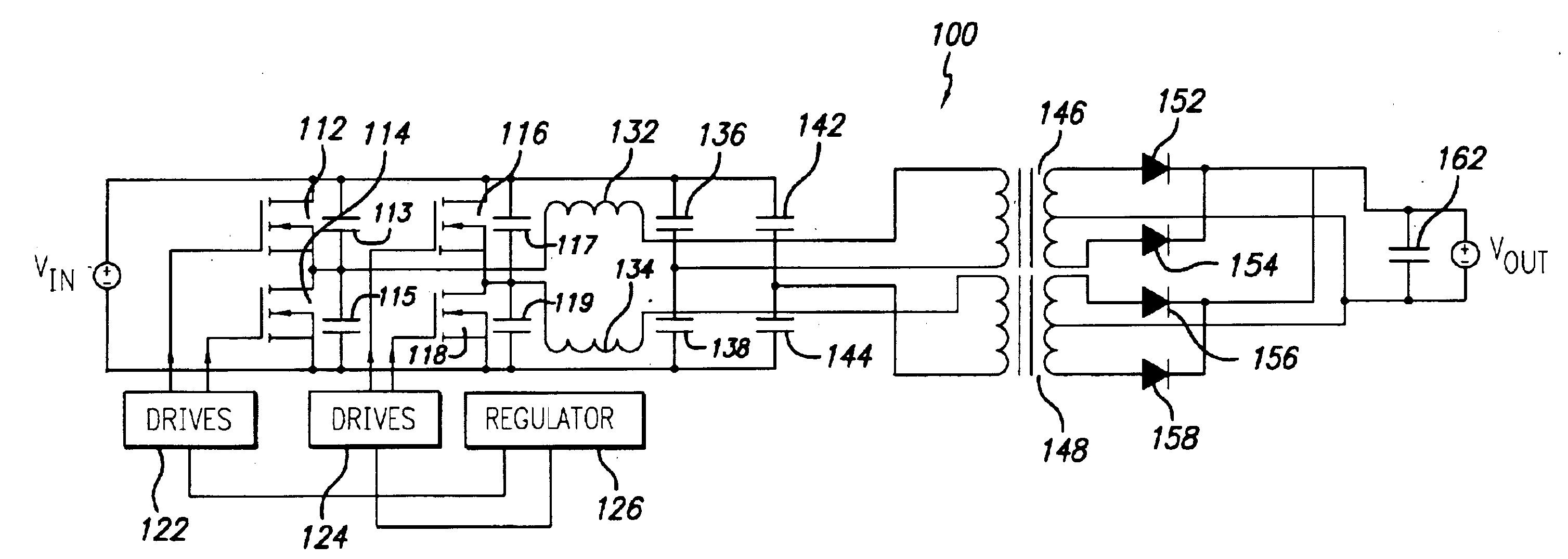 Phase-shifted resonant converter having reduced output ripple