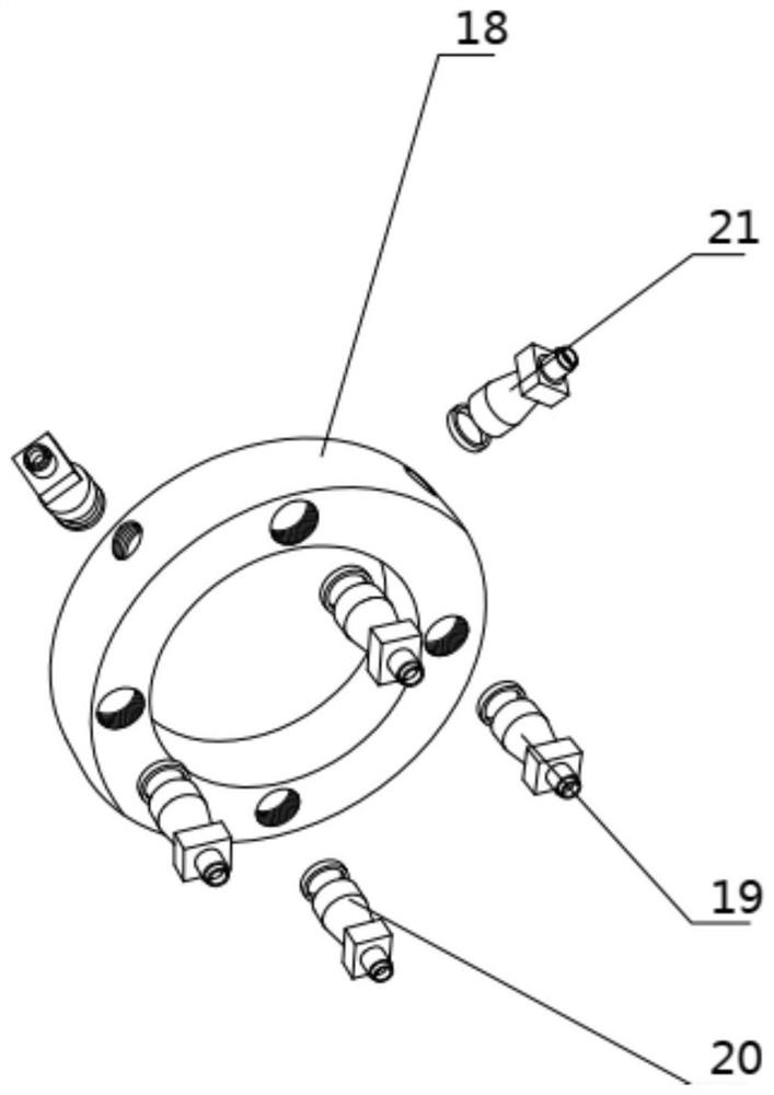 Connecting structure for inflatable unfolding cabin of lunar building