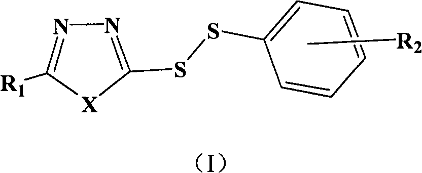 Heterocyclic asymmetric aromatic dithioether compound and synthesis method and application thereof