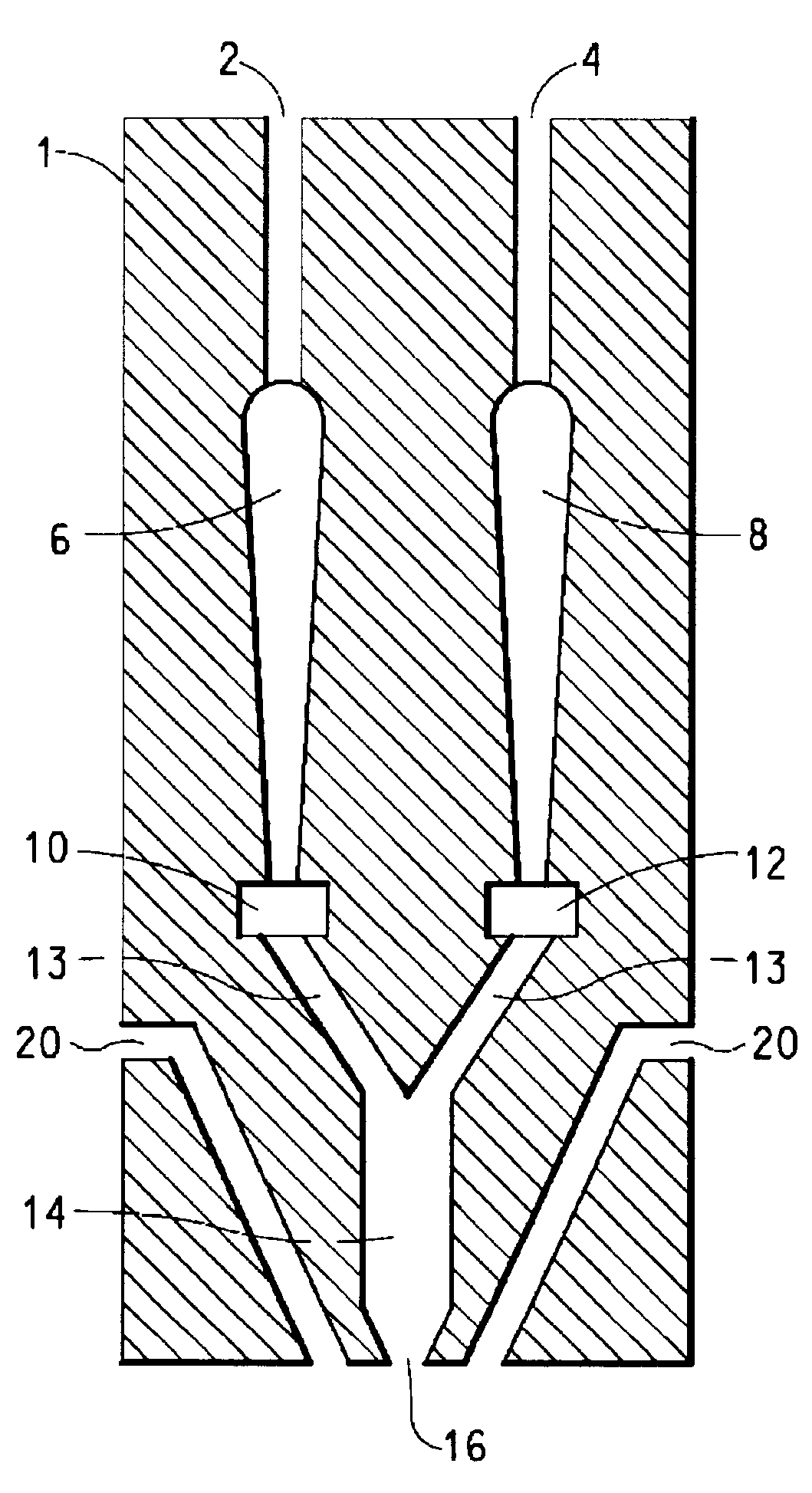 Process and apparatus for making multi-layered, multi-component filaments