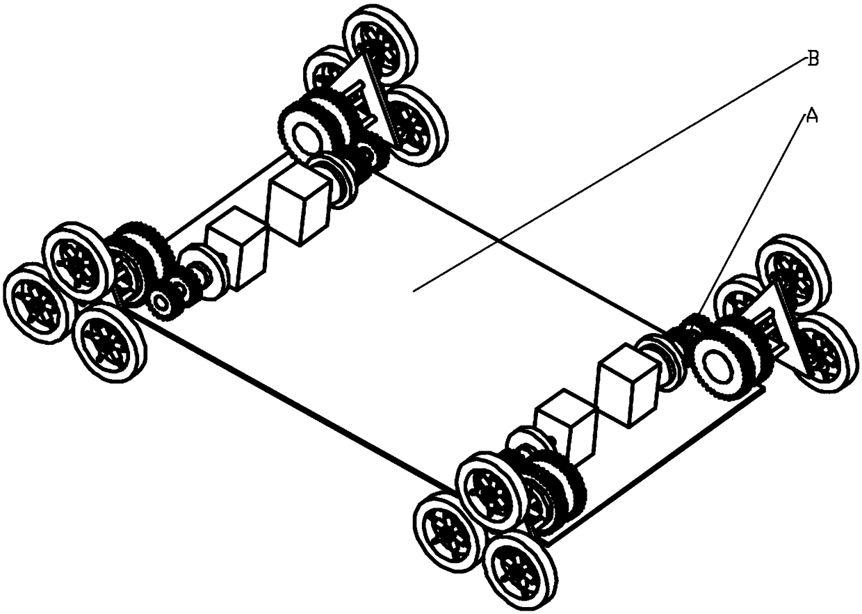 Double-clutch active planetary gear train obstacle crossing robot and control method thereof