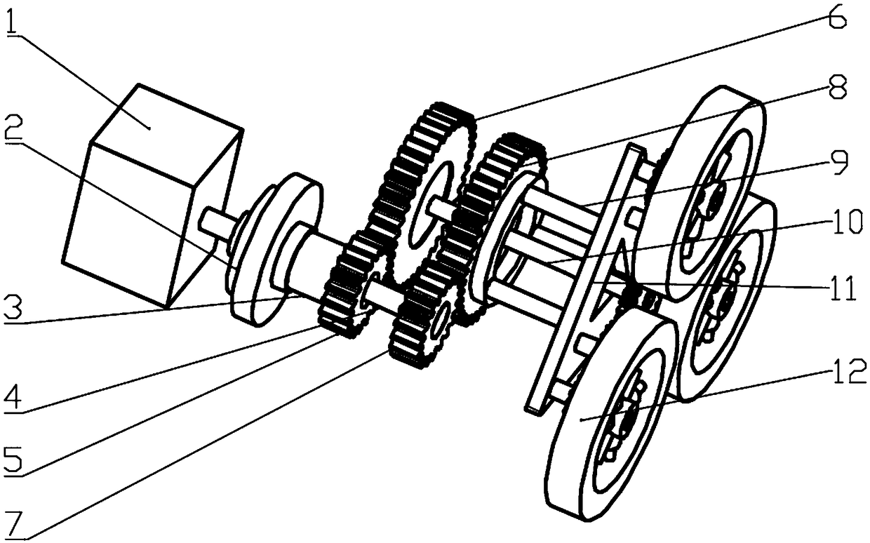 Double-clutch active planetary gear train obstacle crossing robot and control method thereof