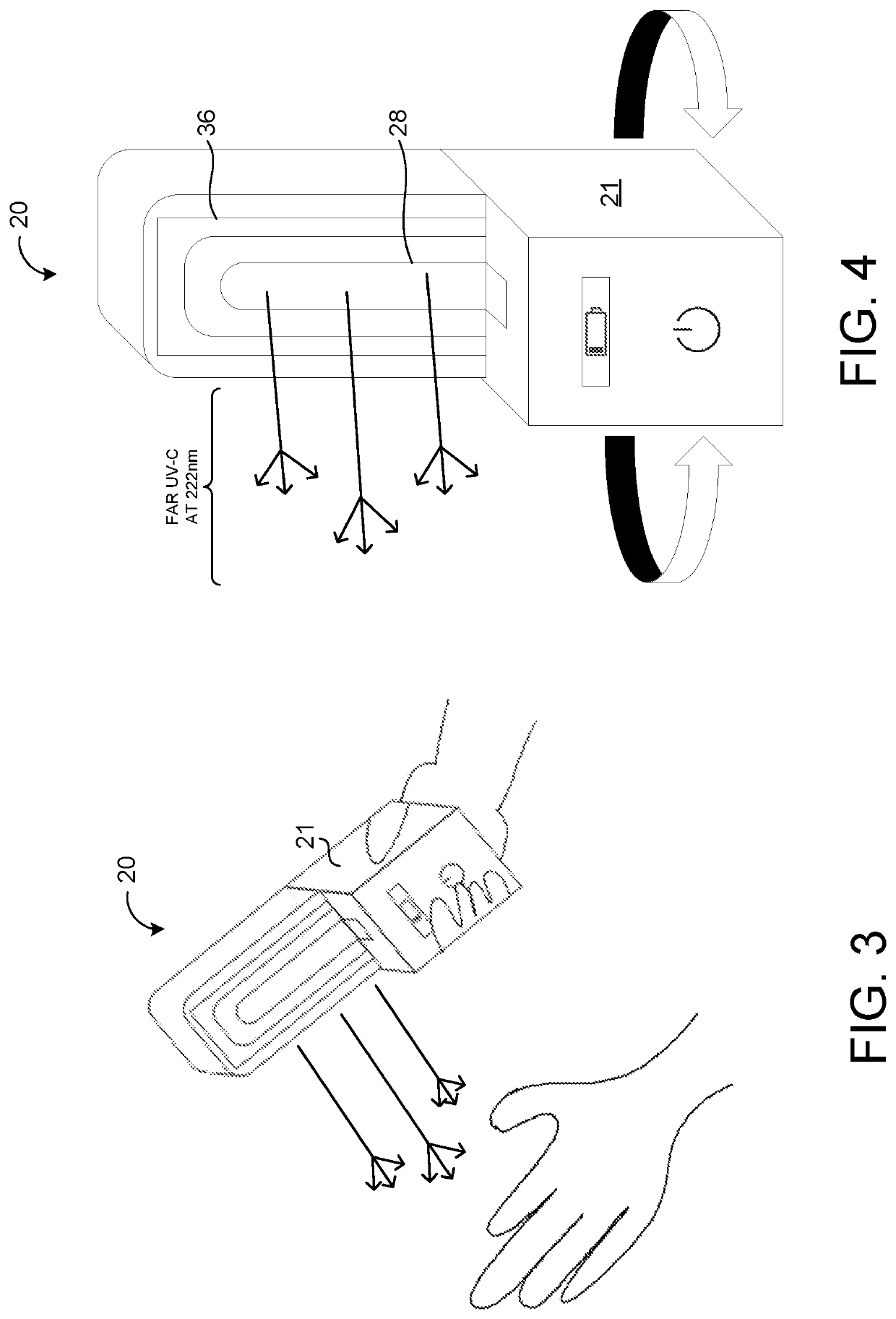 Portable and disposable far-uvc device