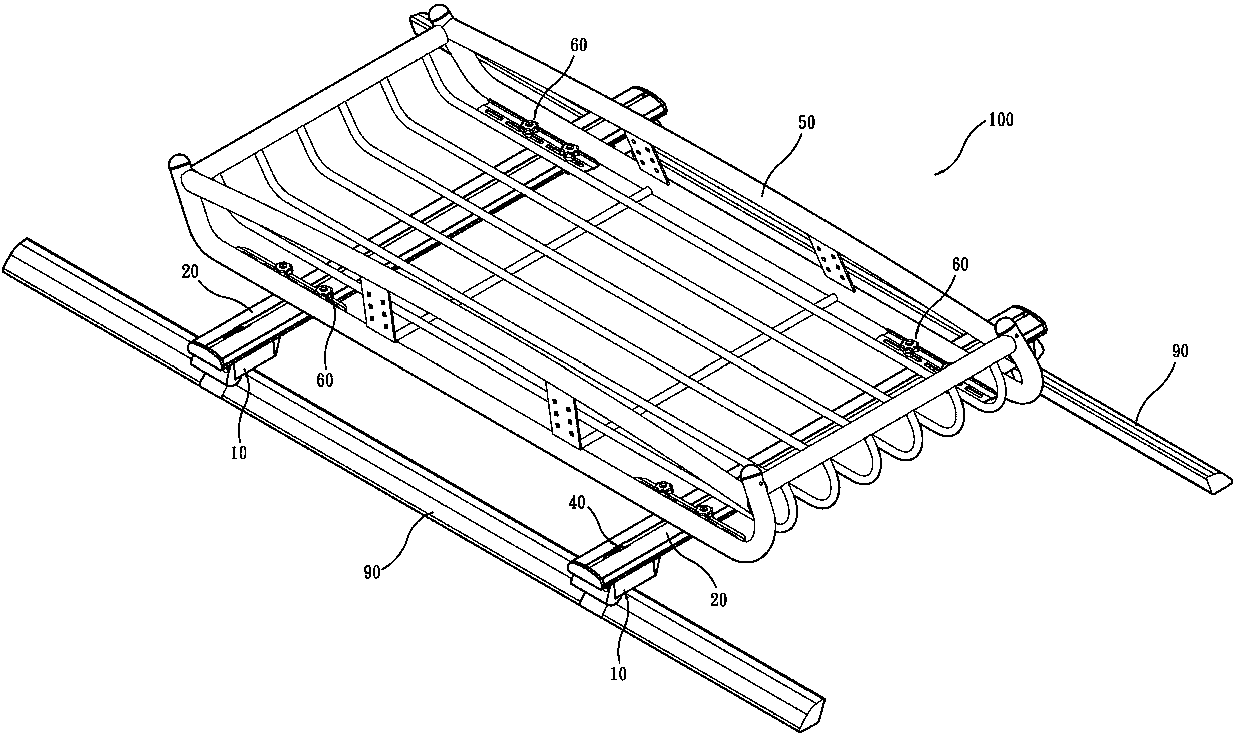 Top holder with object bearing baskets