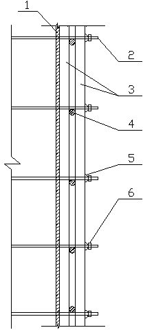 Construction method for wood formwork with bigger circular structure by taking reinforcing steel bar as lateral rear edge