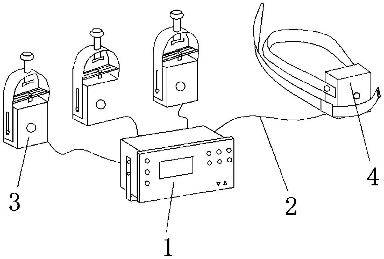 Temperature-measuring type fault indicator capable of realizing stable clamping on line