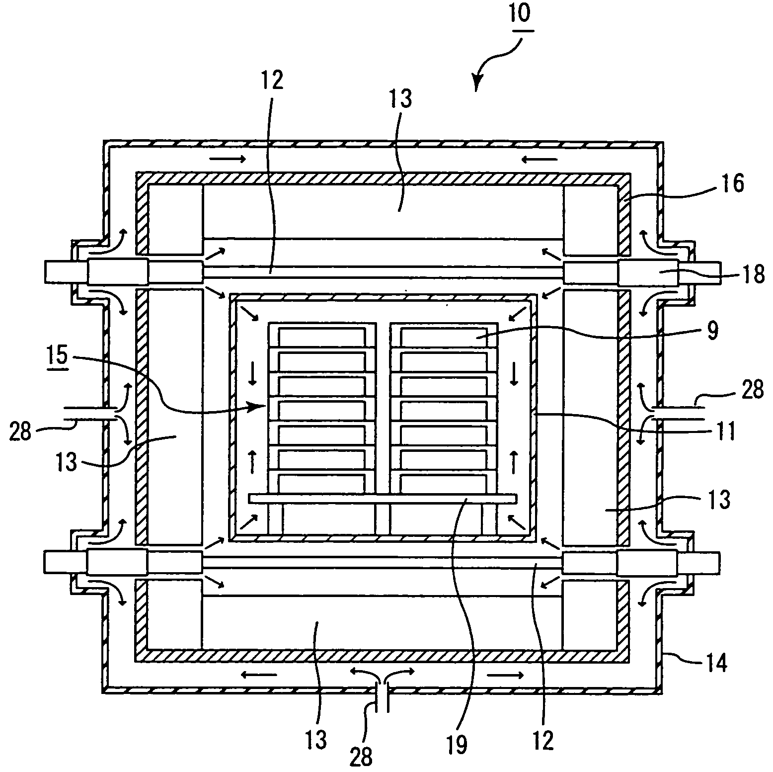 Continuous firing furnace, manufacturing method of porous ceramic member using the same, porous ceramic member, and ceramic honeycomb filter