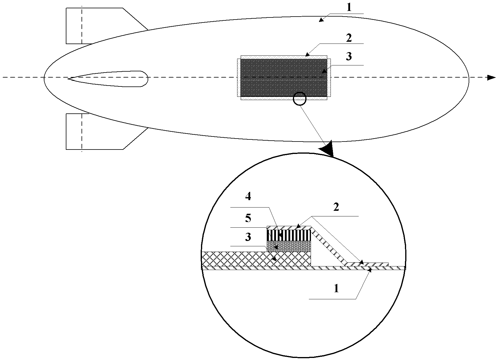 Stratospheric airship paved with flexible thin-film solar cells and paving method of flexible thin-film solar cells