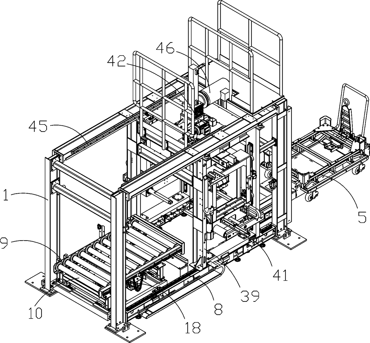 Feeding and discharging station accurately aligning transferring machine